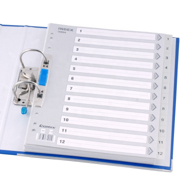 Comix hochwertige PP -Kunststoff A4 12 Registerkarten -Dateiindex Divider / Kartenkarten Registerkarten -Trenner